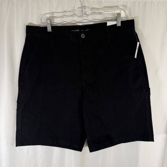 New Old Navy Shorts Men's 33 Black Loose Carpenter 9" Inseam 100% Cotton - Picture 1 of 7